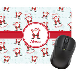 Santa Clause Making Snow Angels Rectangular Mouse Pad w/ Name or Text