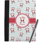 Santa Clause Making Snow Angels Notebook Padfolio - Large w/ Name or Text