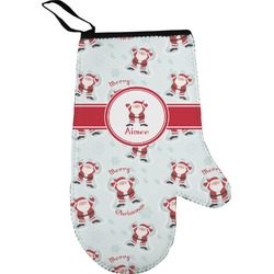 Santa Clause Making Snow Angels Oven Mitt (Personalized)