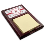 Santa Clause Making Snow Angels Red Mahogany Sticky Note Holder w/ Name or Text