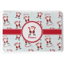 Santa Clause Making Snow Angels Serving Tray w/ Name or Text