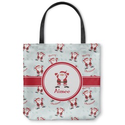 Santa Clause Making Snow Angels Canvas Tote Bag (Personalized)