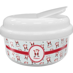 Santa Clause Making Snow Angels Snack Container (Personalized)
