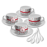 Santa Clause Making Snow Angels Tea Cup - Set of 4 (Personalized)