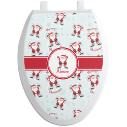 Santa Clause Making Snow Angels Toilet Seat Decal - Elongated (Personalized)