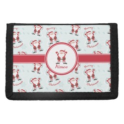 Santa Clause Making Snow Angels Trifold Wallet w/ Name or Text