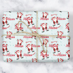 Santa Clause Making Snow Angels Wrapping Paper (Personalized)