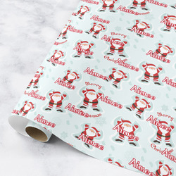 Santa Clause Making Snow Angels Wrapping Paper Roll - Medium (Personalized)