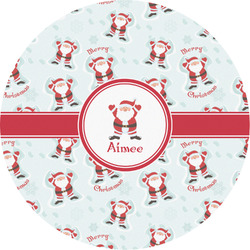 Santa Clause Making Snow Angels Multipurpose Round Labels - 2" (Personalized)