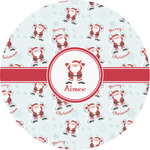 Santa Clause Making Snow Angels Multipurpose Round Labels - 3" (Personalized)