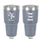 Santa Clause Making Snow Angels 30 oz Stainless Steel Ringneck Tumbler - Grey - Double Sided - Front & Back