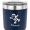 Santa Clause Making Snow Angels 30 oz Stainless Steel Ringneck Tumbler - Navy - CLOSE UP