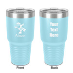 Santa Clause Making Snow Angels 30 oz Stainless Steel Tumbler - Teal - Double-Sided (Personalized)