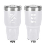 Santa Clause Making Snow Angels 30 oz Stainless Steel Tumbler - White - Double-Sided (Personalized)