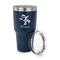 Santa Clause Making Snow Angels 30 oz Stainless Steel Ringneck Tumblers - Navy - LID OFF