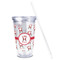 Santa Clause Making Snow Angels Acrylic Tumbler - Full Print - Front straw out