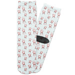 Santa Clause Making Snow Angels Adult Crew Socks