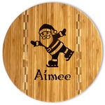 Santa Clause Making Snow Angels Bamboo Cutting Board (Personalized)