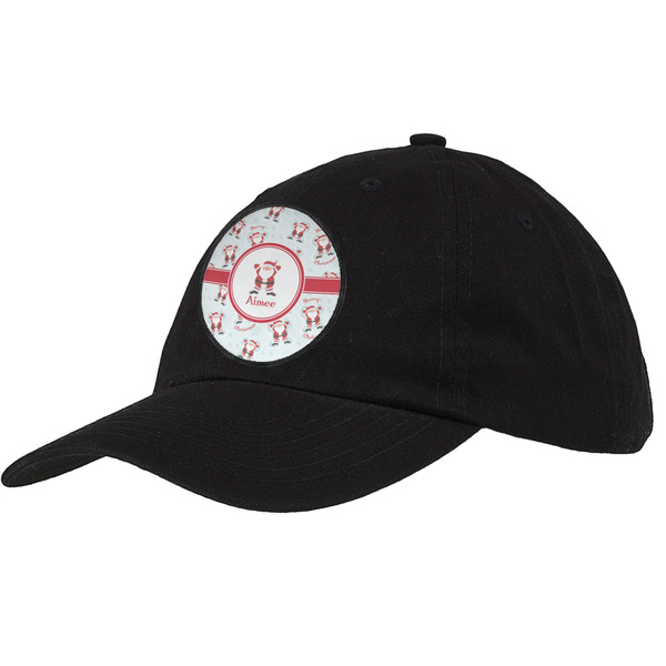 Custom Santa Clause Making Snow Angels Baseball Cap - Black (Personalized)