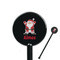 Santa Clause Making Snow Angels Black Plastic 5.5" Stir Stick - Round - Closeup