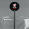 Santa Clause Making Snow Angels Black Plastic 5.5" Stir Stick - Round - Main