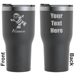 Santa Clause Making Snow Angels RTIC Tumbler - Black - Engraved Front & Back (Personalized)