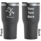 Santa Clause Making Snow Angels Black RTIC Tumbler - Front and Back