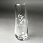 Santa Clause Making Snow Angels Champagne Flute - Stemless Engraved (Personalized)