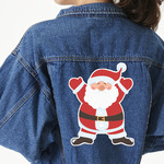 Santa Clause Making Snow Angels Twill Iron On Patch - Custom Shape - 3XL