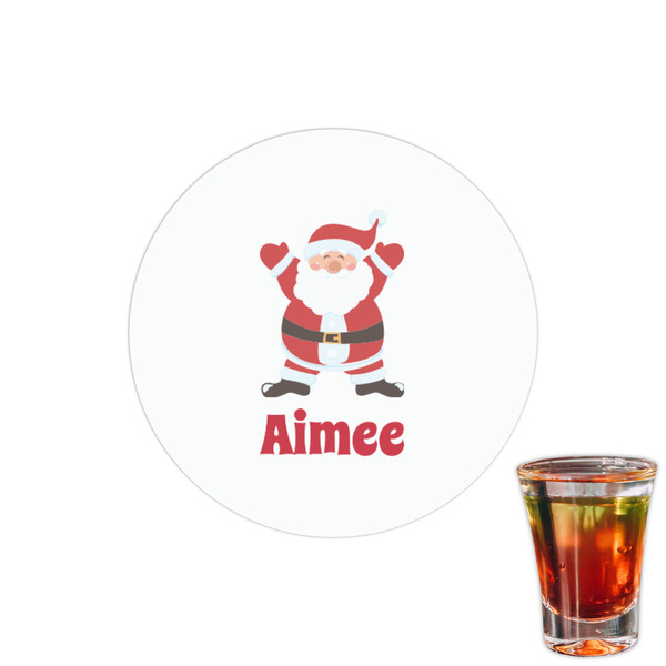 Custom Santa Clause Making Snow Angels Printed Drink Topper - 1.5" (Personalized)