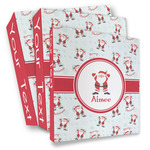 Santa Clause Making Snow Angels 3 Ring Binder - Full Wrap (Personalized)