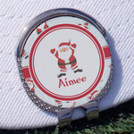 Santa Clause Making Snow Angels Golf Ball Marker - Hat Clip