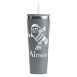 Santa Clause Making Snow Angels RTIC Everyday Tumbler with Straw - 28oz - Grey - Double-Sided (Personalized)