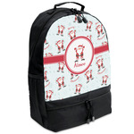 Santa Clause Making Snow Angels Backpacks - Black (Personalized)