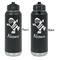 Santa Clause Making Snow Angels Laser Engraved Water Bottles - Front & Back Engraving - Front & Back View