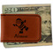 Santa Clause Making Snow Angels Leatherette Magnetic Money Clip - Single Sided (Personalized)