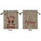 Santa Clause Making Snow Angels Medium Burlap Gift Bag - Front and Back