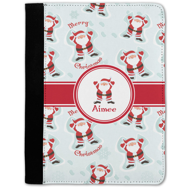 Custom Santa Clause Making Snow Angels Notebook Padfolio - Medium w/ Name or Text