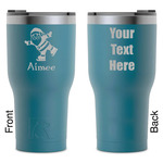 Santa Clause Making Snow Angels RTIC Tumbler - Dark Teal - Laser Engraved - Double-Sided (Personalized)