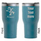 Santa Clause Making Snow Angels RTIC Tumbler - Dark Teal - Double Sided - Front & Back