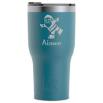 Santa Clause Making Snow Angels RTIC Tumbler - Dark Teal - Laser Engraved - Single-Sided (Personalized)