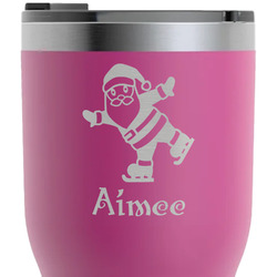 Santa Clause Making Snow Angels RTIC Tumbler - Magenta - Laser Engraved - Double-Sided (Personalized)