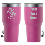 Santa Clause Making Snow Angels RTIC Tumbler - Magenta - Laser Engraved - Double-Sided (Personalized)