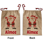 Santa Clause Making Snow Angels Santa Sack - Front & Back (Personalized)