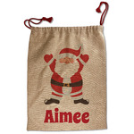 Santa Clause Making Snow Angels Santa Sack - Front (Personalized)