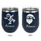 Santa Clause Making Snow Angels Stainless Wine Tumblers - Navy - Double Sided - Approval