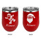 Santa Clause Making Snow Angels Stainless Wine Tumblers - Red - Double Sided - Approval