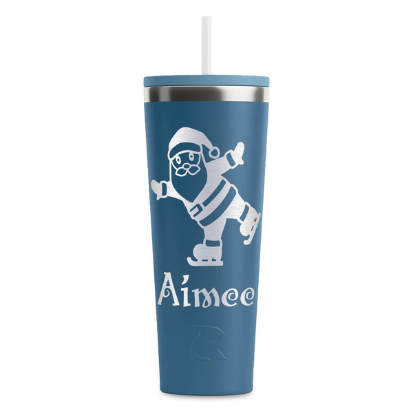 Custom Santa Clause Making Snow Angels RTIC Everyday Tumbler with Straw - 28oz (Personalized)