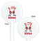 Santa Clause Making Snow Angels White Plastic 5.5" Stir Stick - Double Sided - Round - Front & Back