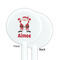 Santa Clause Making Snow Angels White Plastic 5.5" Stir Stick - Single Sided - Round - Front & Back